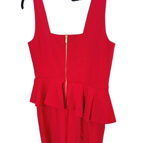 Carmen Marc Valvo Red Peplum Sheath Dress Small - Picture 7 of 8
